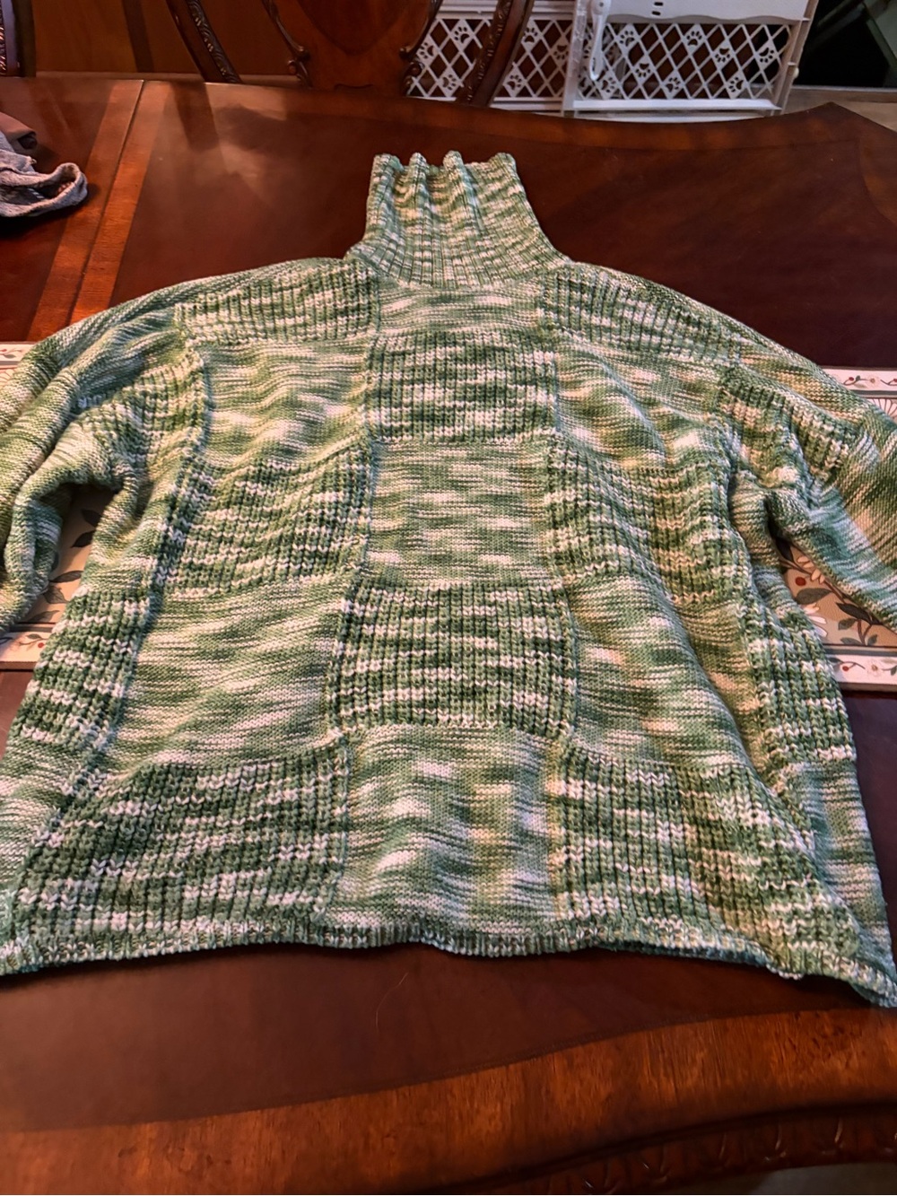 Green Marled Turtleneck Sweater - Women